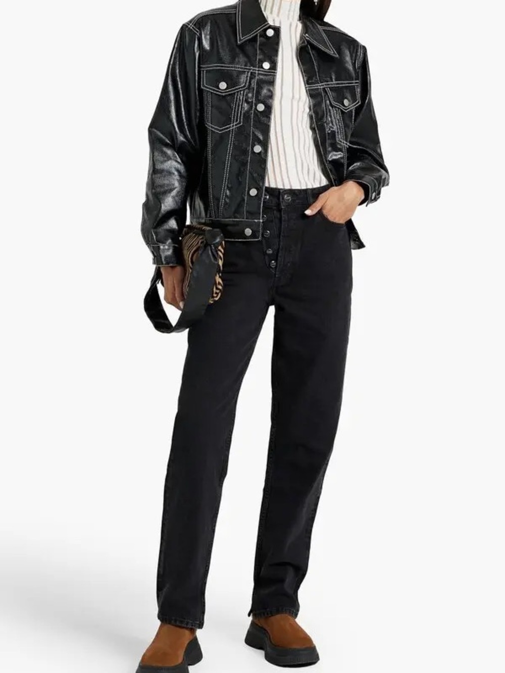 Ganni Figni Black Relaxed Button-Fly Jeans